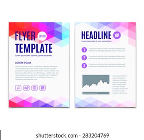 Abstract colorful geometric background. Vector template design of flyer, brochure, web sites, cover book, page