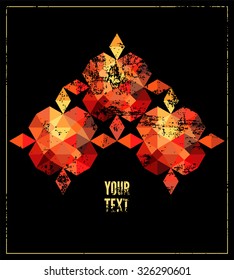 Abstract colorful geometric background. Vector illustration. Grunge effect in separate layer.