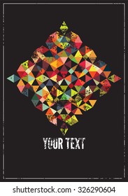 Abstract colorful geometric background. Vector illustration. Grunge effect in separate layer.