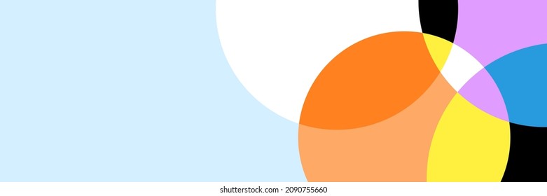 Abstract colorful geometric banner background with flat circles. Vector design banner pattern background template for wallpaper, template, poster, backdrop, book cover, brochure, leaflet, flyer