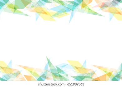 Abstract Colorful Geometric Border On White Background. Vector