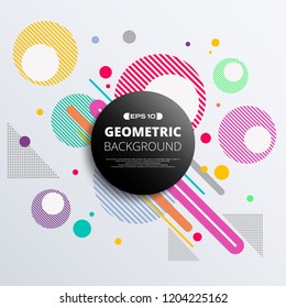 Abstract of colorful geometric circle pattern background, illustration vector eps10