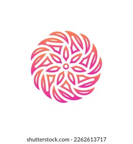 Abstract Colorful Geometric Circular Symbol Design with Modern Shape Concept.