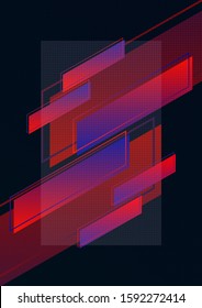 Abstract colorful geometric composition background of bright diagonal stripes and lines, frame for text. Dynamic, stylish design. Template for banners, flyers, posters, brochures. Vector illustration