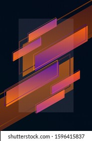 Abstract colorful geometric composition background of bright diagonal stripes and lines, frame for text. Dynamic, stylish design. Template for banners, flyers, posters, brochures. Vector illustration