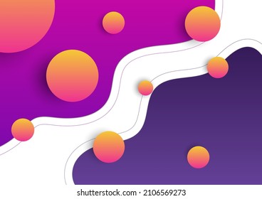 Abstract colorful geometric composition background with orange gradient circle 