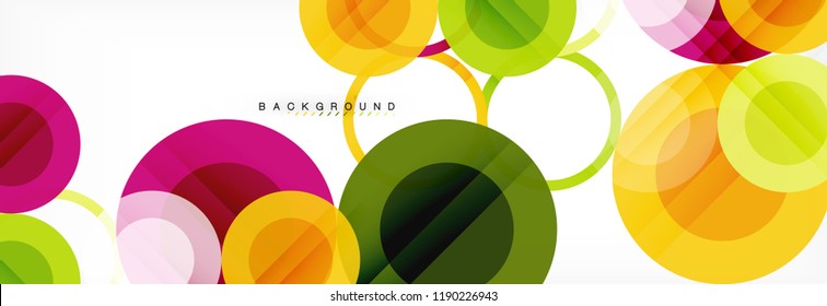 Abstract colorful geometric composition - multicolored circle background, vector illustration