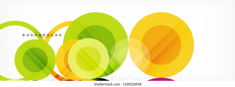 Abstract colorful geometric composition - multicolored circle background, vector illustration