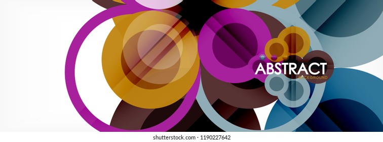 Abstract colorful geometric composition - multicolored circle background, vector illustration