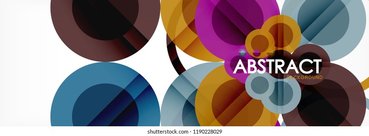 Abstract colorful geometric composition - multicolored circle background, vector illustration