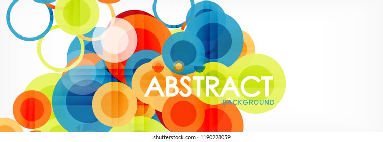 Abstract colorful geometric composition - multicolored circle background, vector illustration