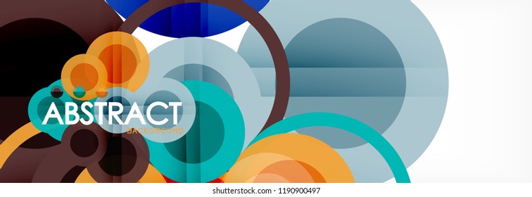 Abstract colorful geometric composition - multicolored circle background, vector illustration