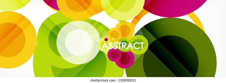 Abstract colorful geometric composition - multicolored circle background, vector illustration