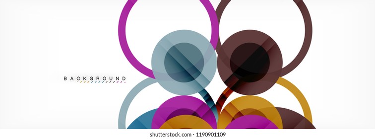 Abstract colorful geometric composition - multicolored circle background, vector illustration
