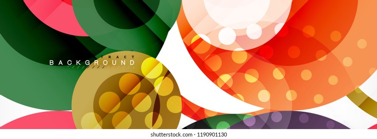 Composição geométrica colorida abstrata - fundo de círculo multicolorido, ilustração vetorial