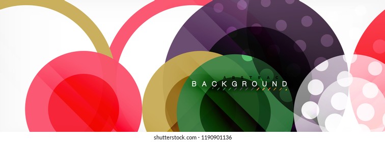 Composición geométrica coloreada abstracta - fondo de círculo multicolor, ilustración vectorial