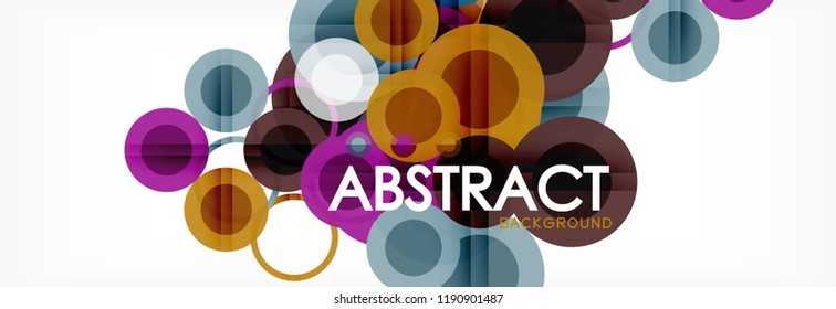 Composición geométrica coloreada abstracta - fondo de círculo multicolor, ilustración vectorial