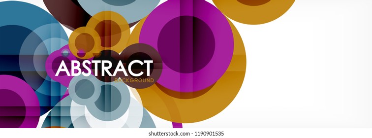Abstract colorful geometric composition - multicolored circle background, vector illustration