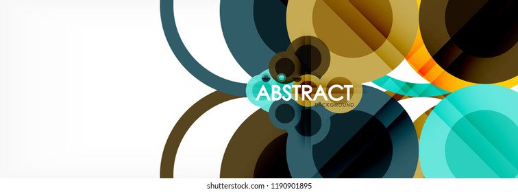 Composición geométrica coloreada abstracta - fondo de círculo multicolor, ilustración vectorial