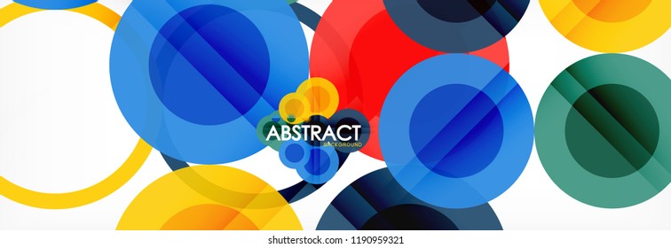 Abstract colorful geometric composition - multicolored circle background, vector illustration