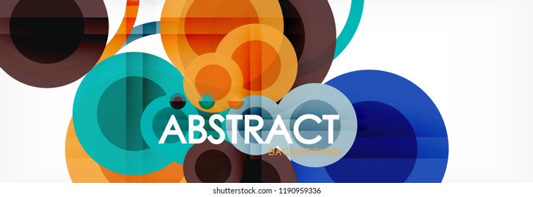 Abstract colorful geometric composition - multicolored circle background, vector illustration