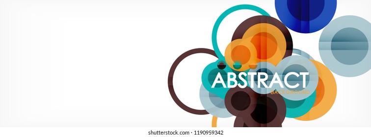 Abstract colorful geometric composition - multicolored circle background, vector illustration