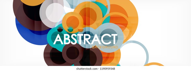 Abstract colorful geometric composition - multicolored circle background, vector illustration