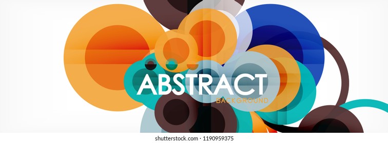 Abstract colorful geometric composition - multicolored circle background, vector illustration