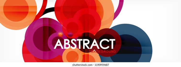 Abstract colorful geometric composition - multicolored circle background, vector illustration