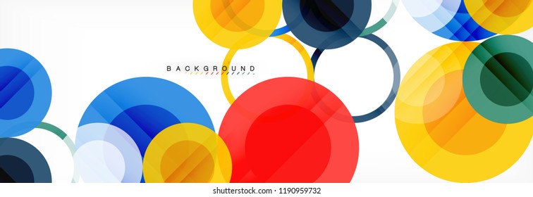 Abstract colorful geometric composition - multicolored circle background, vector illustration