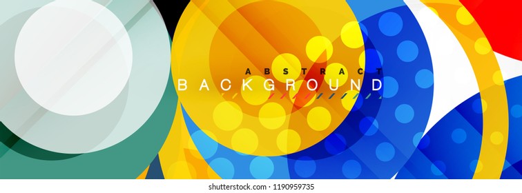 Abstract colorful geometric composition - multicolored circle background, vector illustration