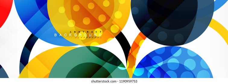 Abstract colorful geometric composition - multicolored circle background, vector illustration