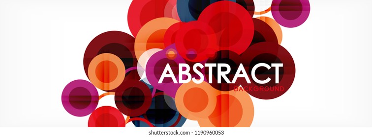 Composición geométrica coloreada abstracta - fondo de círculo multicolor, ilustración vectorial