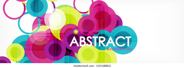 Composição geométrica colorida abstrata - fundo de círculo multicolorido, ilustração vetorial