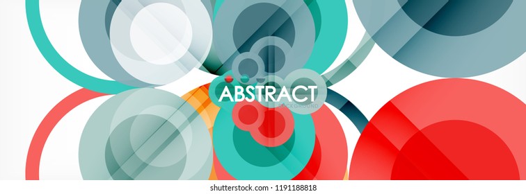 Abstract colorful geometric composition - multicolored circle background, vector illustration