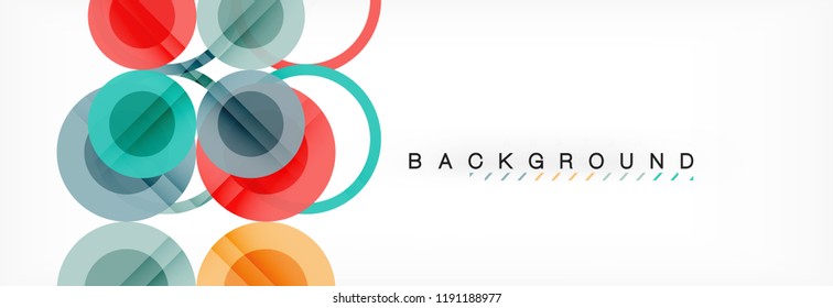 Abstract colorful geometric composition - multicolored circle background, vector illustration