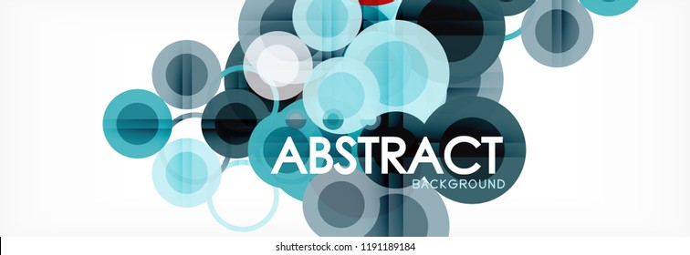 Abstract colorful geometric composition - multicolored circle background, vector illustration