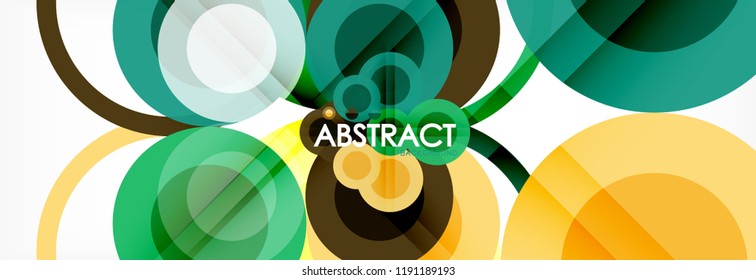 Abstract colorful geometric composition - multicolored circle background, vector illustration