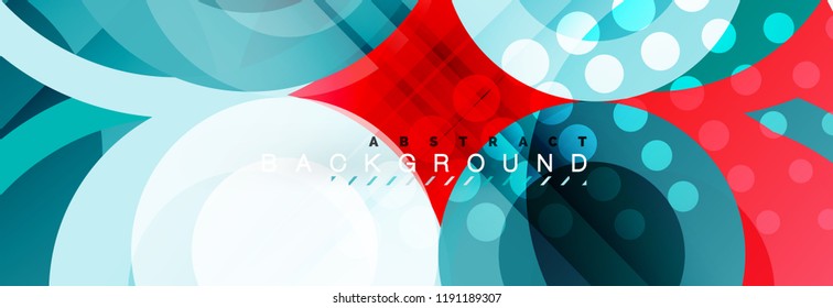 Abstract colorful geometric composition - multicolored circle background, vector illustration
