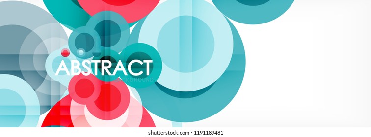 Composición geométrica coloreada abstracta - fondo de círculo multicolor, ilustración vectorial