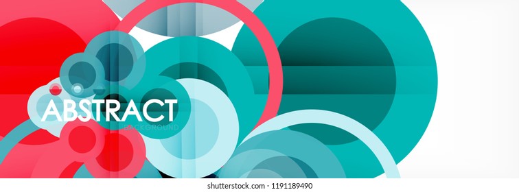 Abstract colorful geometric composition - multicolored circle background, vector illustration