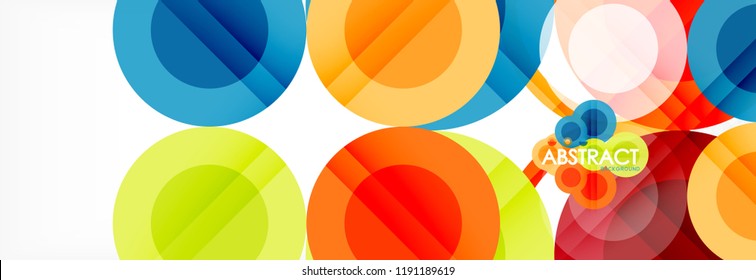 Abstract colorful geometric composition - multicolored circle background, vector illustration