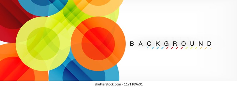 Abstract colorful geometric composition - multicolored circle background, vector illustration