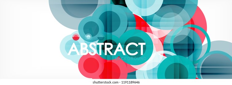 Abstract colorful geometric composition - multicolored circle background, vector illustration