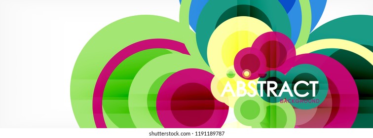 Abstract colorful geometric composition - multicolored circle background, vector illustration