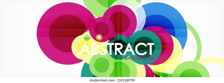 Abstract colorful geometric composition - multicolored circle background, vector illustration