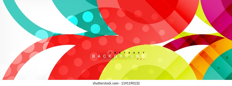 Abstract colorful geometric composition - multicolored circle background, vector illustration