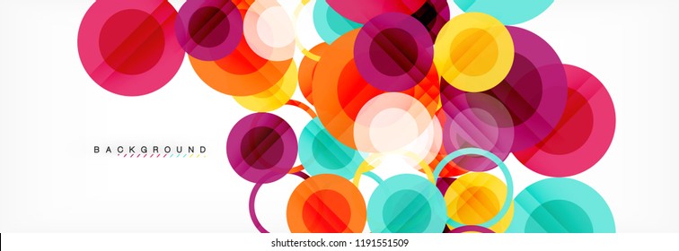 Abstract colorful geometric composition - multicolored circle background, vector illustration