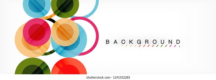 Composición geométrica coloreada abstracta - fondo de círculo multicolor, ilustración vectorial