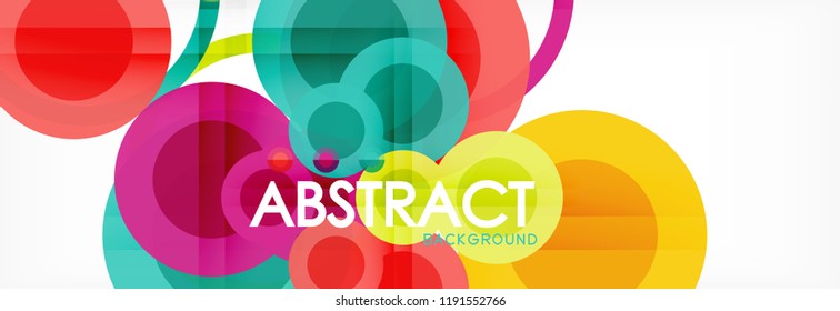 Abstract colorful geometric composition - multicolored circle background, vector illustration